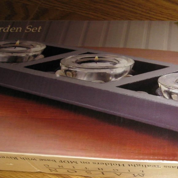 Maison Lighting Candle Garden Set 3 Tealight Holders on Base - Picture 3 of 3